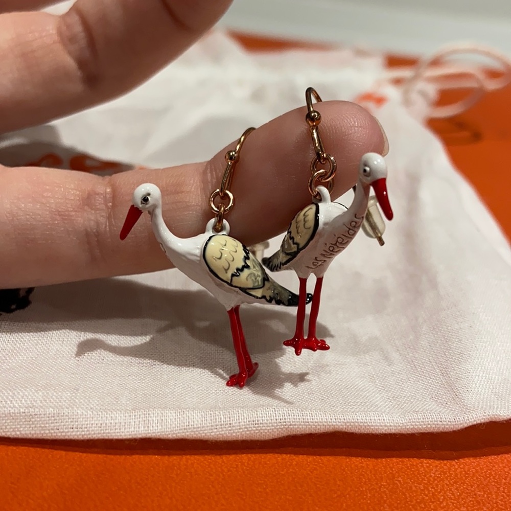 Les Nereides Stork Earrings